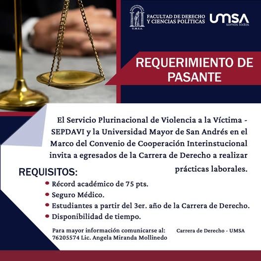 Convocatoria Pasantia