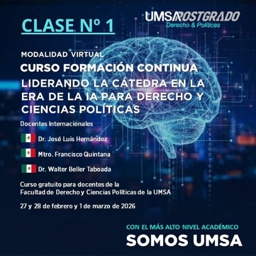Curso formacion continua liderando la catedra en la Era de la IA para Derecho y Ciencias Politicas