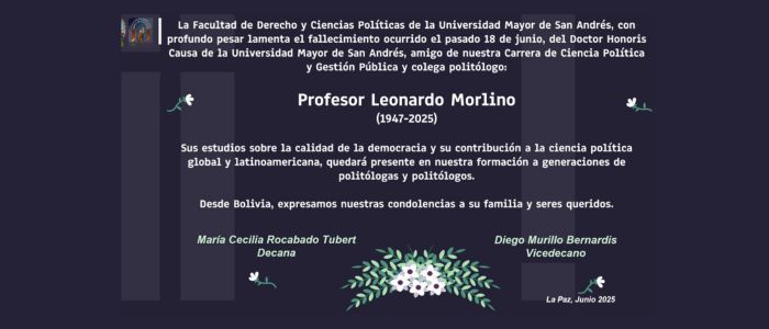 FALLECIMIENTO Prof. Leonardo Morlino