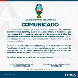 HORARIO CONTINUO PARA NUESTRO PERSONAL ADMINISTRATIVO: HOY JUEVES Y MAÑANA VIERNES POR ESCASEZ DE CARBURANTES